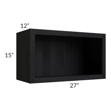 Township Rift Black Oak 27x15 Wall Open Cabinet