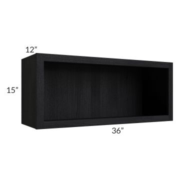 Township Rift Black Oak 36x15 Wall Open Cabinet