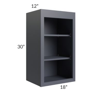 Midtown Indigo Shaker 18x30 Wall Open Shelf Cabinet