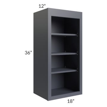 Midtown Indigo Shaker 18x36 Wall Open Shelf Cabinet