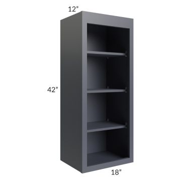 Midtown Indigo Shaker 18x42 Wall Open Shelf Cabinet