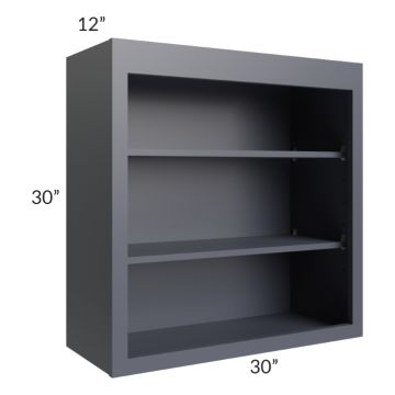 Midtown Indigo Shaker 30x30 Wall Open Shelf Cabinet