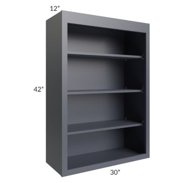 Midtown Indigo Shaker 30x42 Wall Open Shelf Cabinet