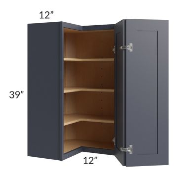 Midtown Indigo Shaker 24x39 Square Corner Wall Cabinet