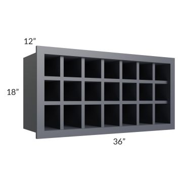 Midtown Indigo Shaker 36x18 Wine Rack Cabinet