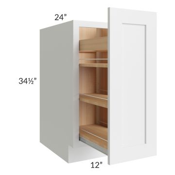 Frosted White Shaker 12" Spice Rack Base Cabinet