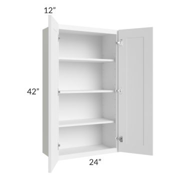 Frosted White Shaker 24x42 Wall Cabinet