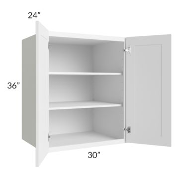 Frosted White Shaker 30x36x24 Split Pantry Wall Cabinet