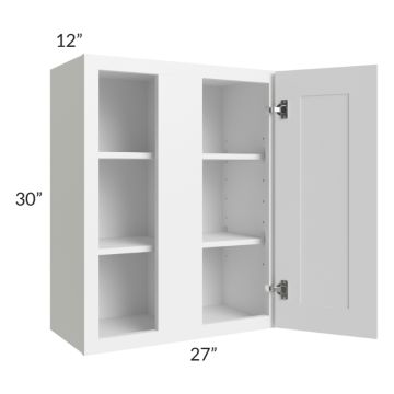 Frosted White Shaker 27x30 Blind Corner Wall Cabinet