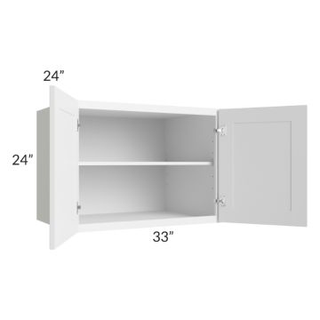 Frosted White Shaker 33x24x24 Refrigerator Wall Cabinet