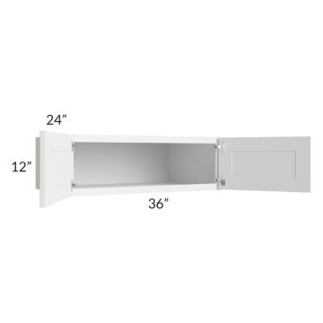 Frosted White Shaker 36x12x24 Refrigerator Wall Cabinet