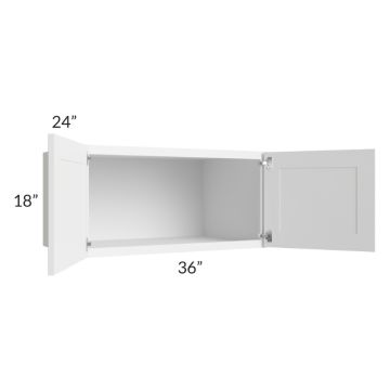 Frosted White Shaker 36x18x24 Refrigerator Wall Cabinet