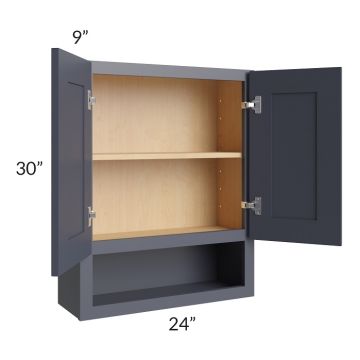 Midtown Indigo Shaker 24x30 Wall Vanity Storage Cabinet
